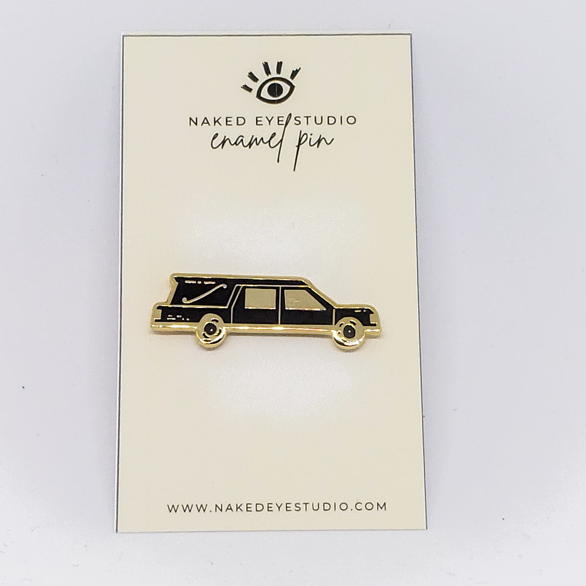 Hearse Delivery Halloween Themed Enamel Pin