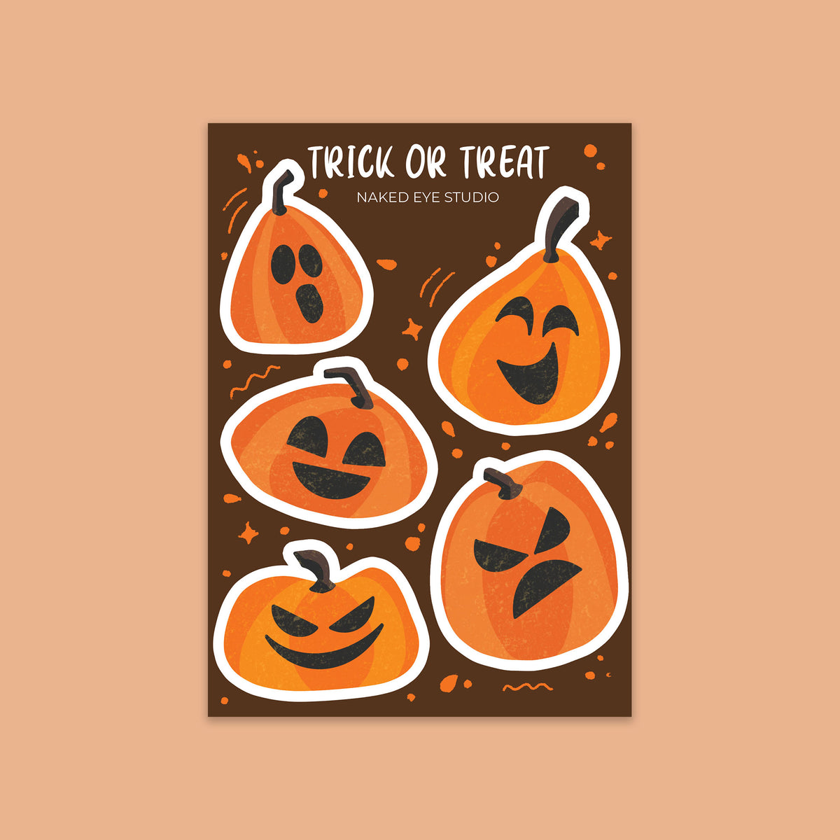 Trick or Treat Pumpkin Sticker Sheet