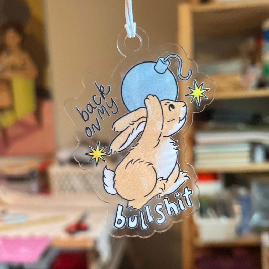 Bullshit Bunny Rearview Mirror Car Charm