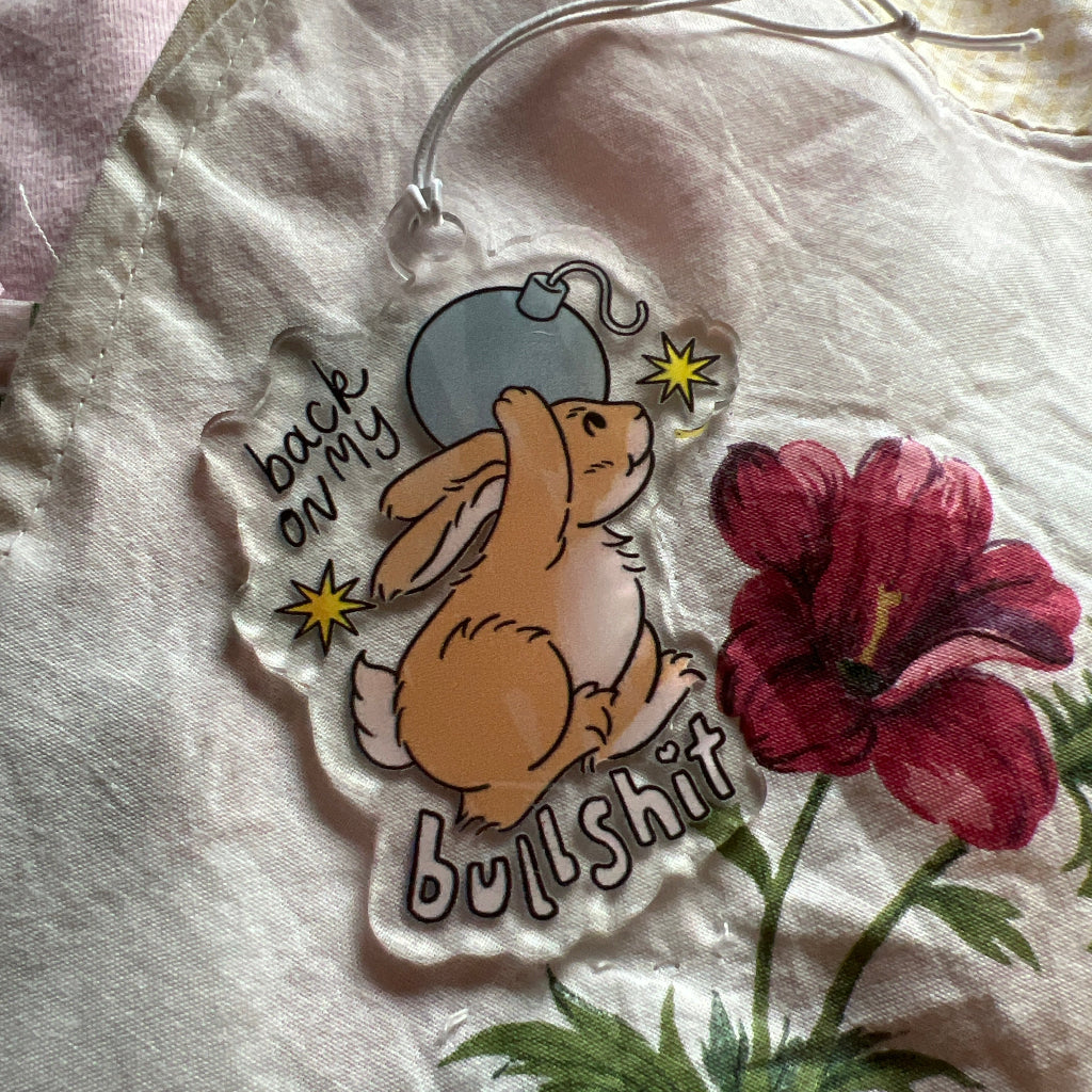 Bullshit Bunny Rearview Mirror Car Charm