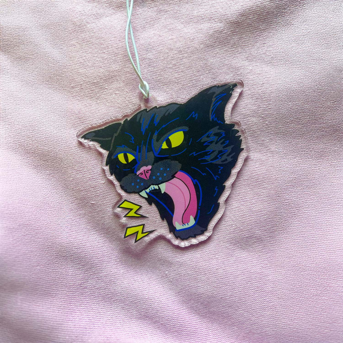 Angry Kitty Rearview Mirror Car Charm