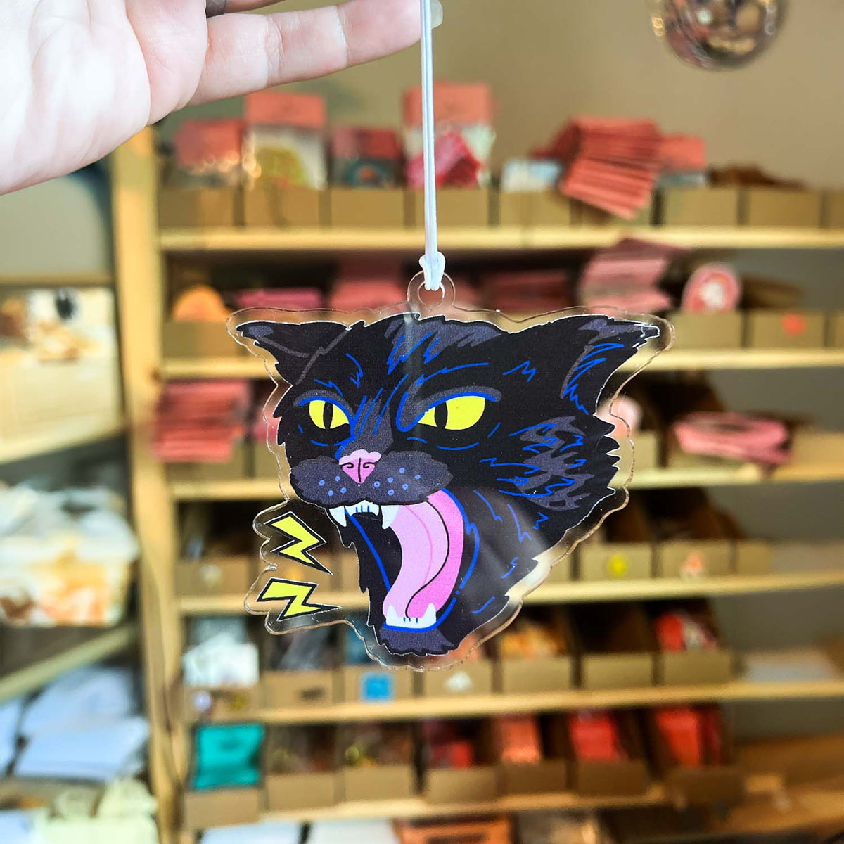 Angry Kitty Rearview Mirror Car Charm