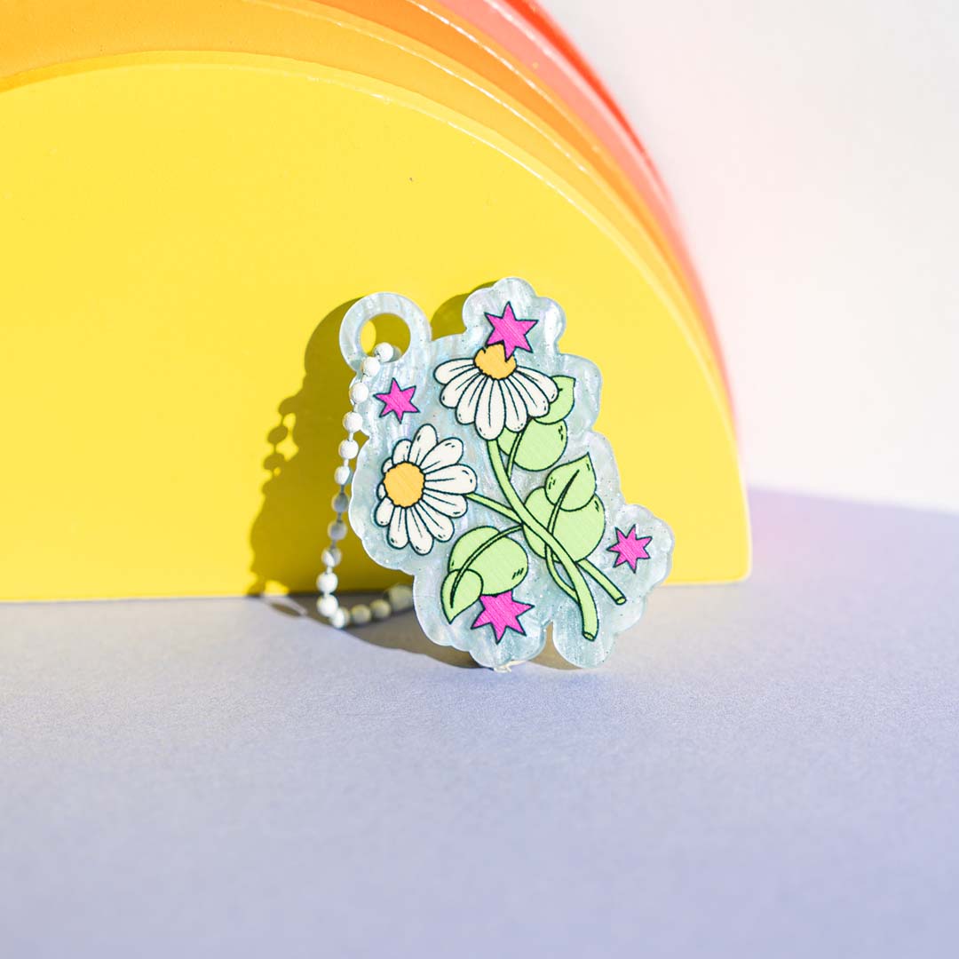 Desert Daisies Acrylic Key Ring Charm