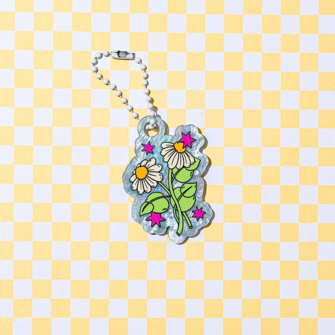 Desert Daisies Acrylic Key Ring Charm