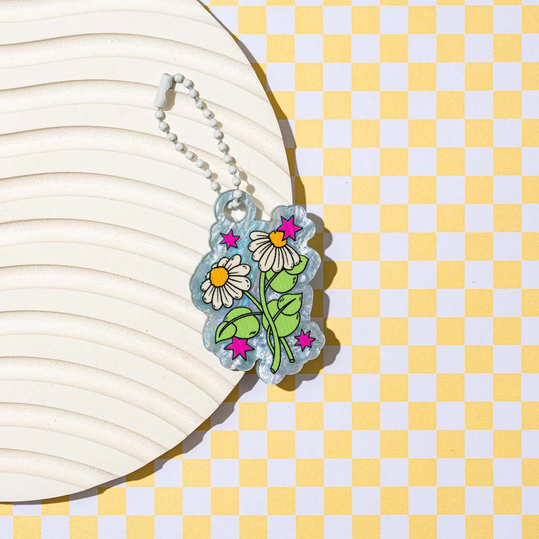 Desert Daisies Acrylic Key Ring Charm