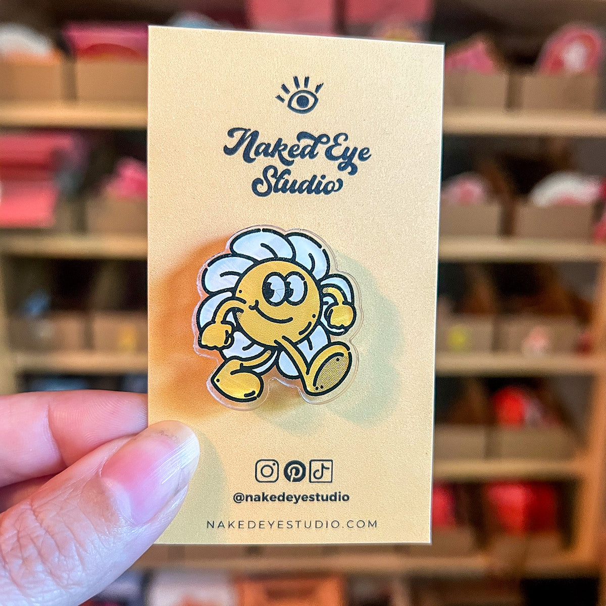 Flower Dude Acrylic Pin