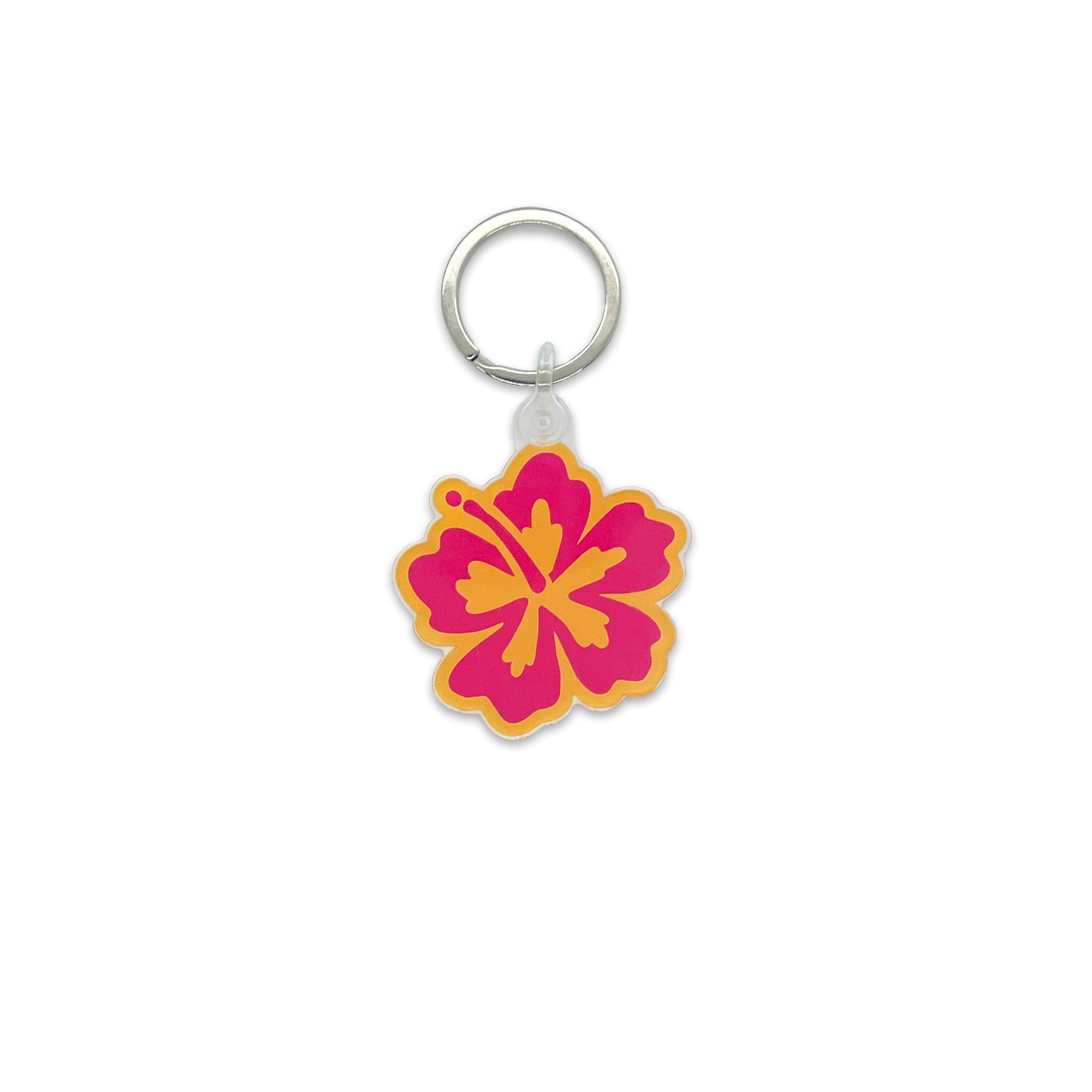 Tropical Flower Acrylic Charm Keychain