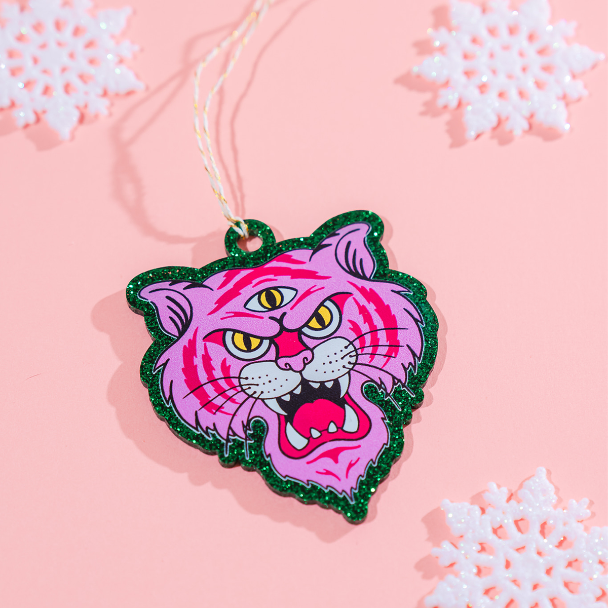 Neon Tiger Acrylic Ornament