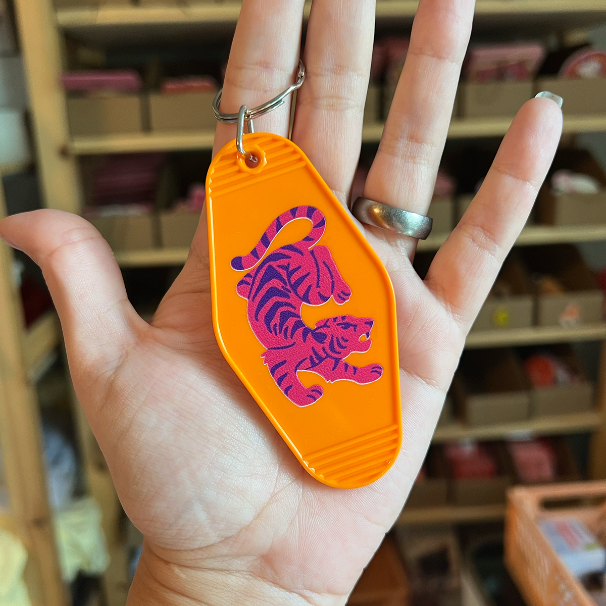 Red Tiger Motel Keychain