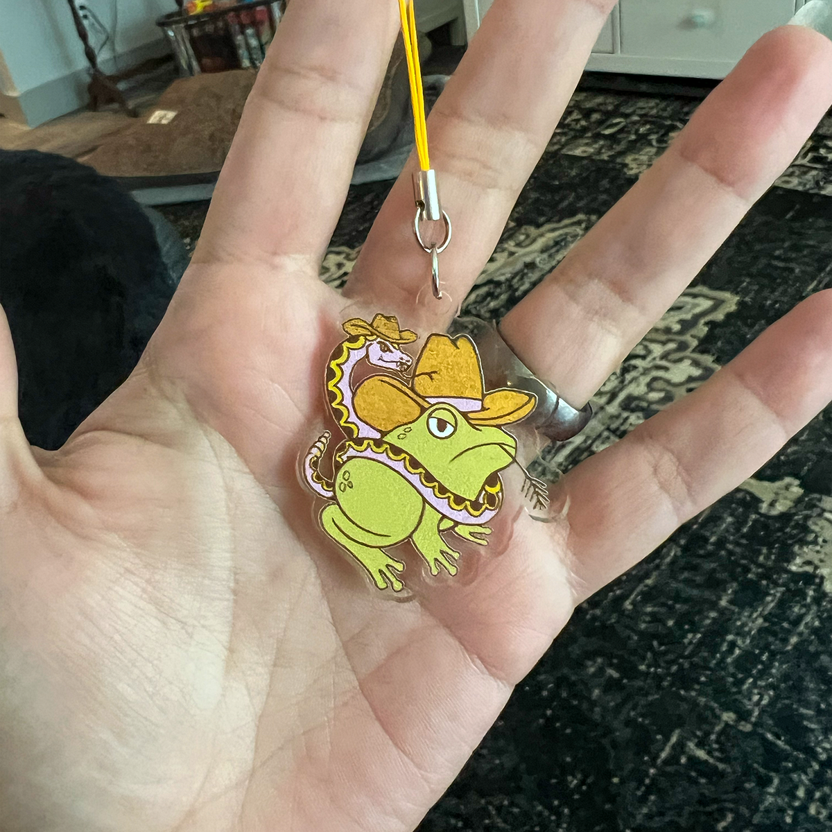 Sheriff Frog Acrylic Key Ring Charm