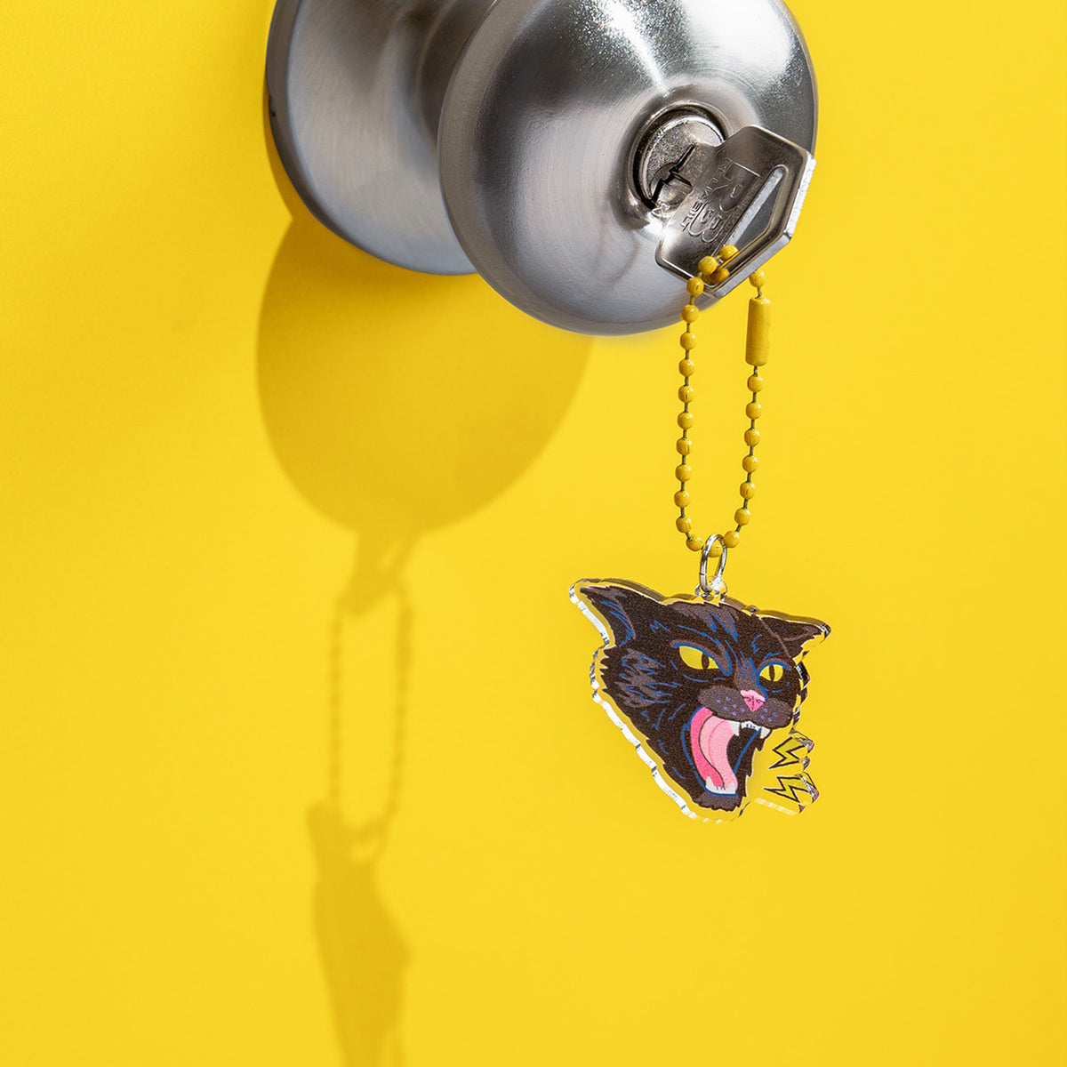 Angry Kitty Acrylic Key Ring