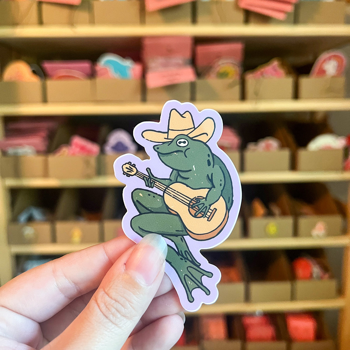 Cowboy Frog Sticker