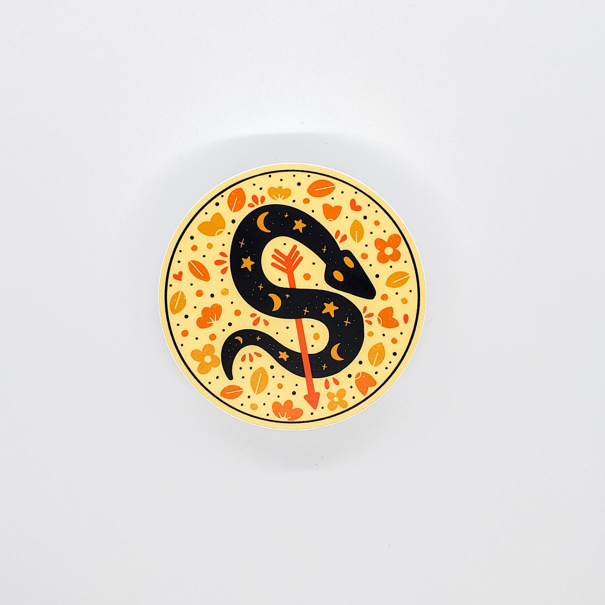 Snake Charmer Vinyl Circle Sticker