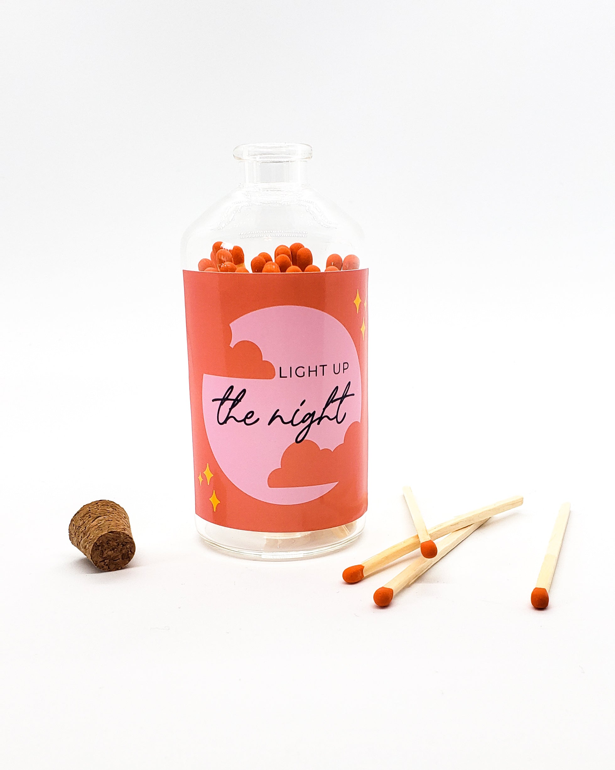 Light Up the Night - Colorful Matches in Glass Jar - Naked Eye Studio