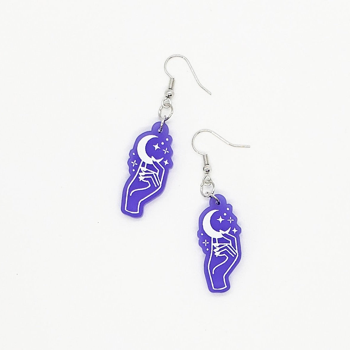 Purple Goddess Acrylic Charm Earrings