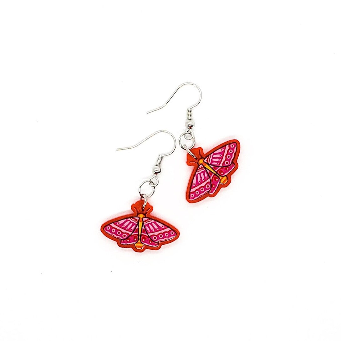 Cute Illustrated Moth earrings