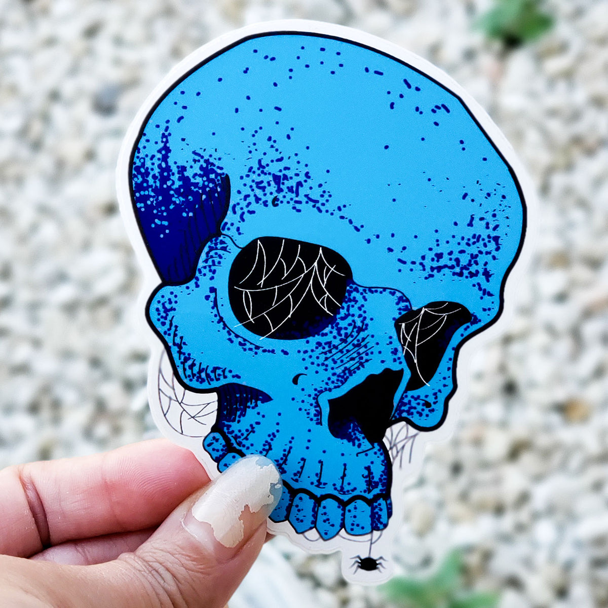 Blue Skull Sticker