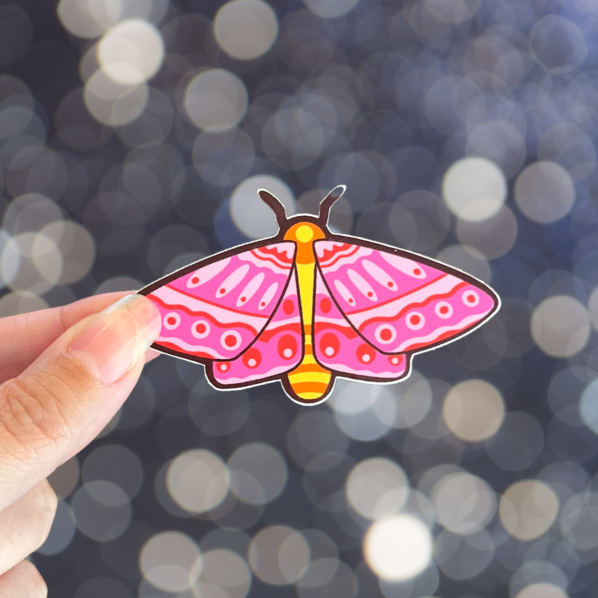 Pink Moth Sticker