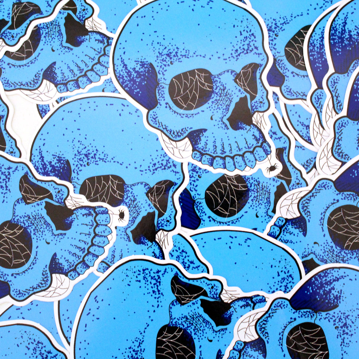 Blue Skull Sticker