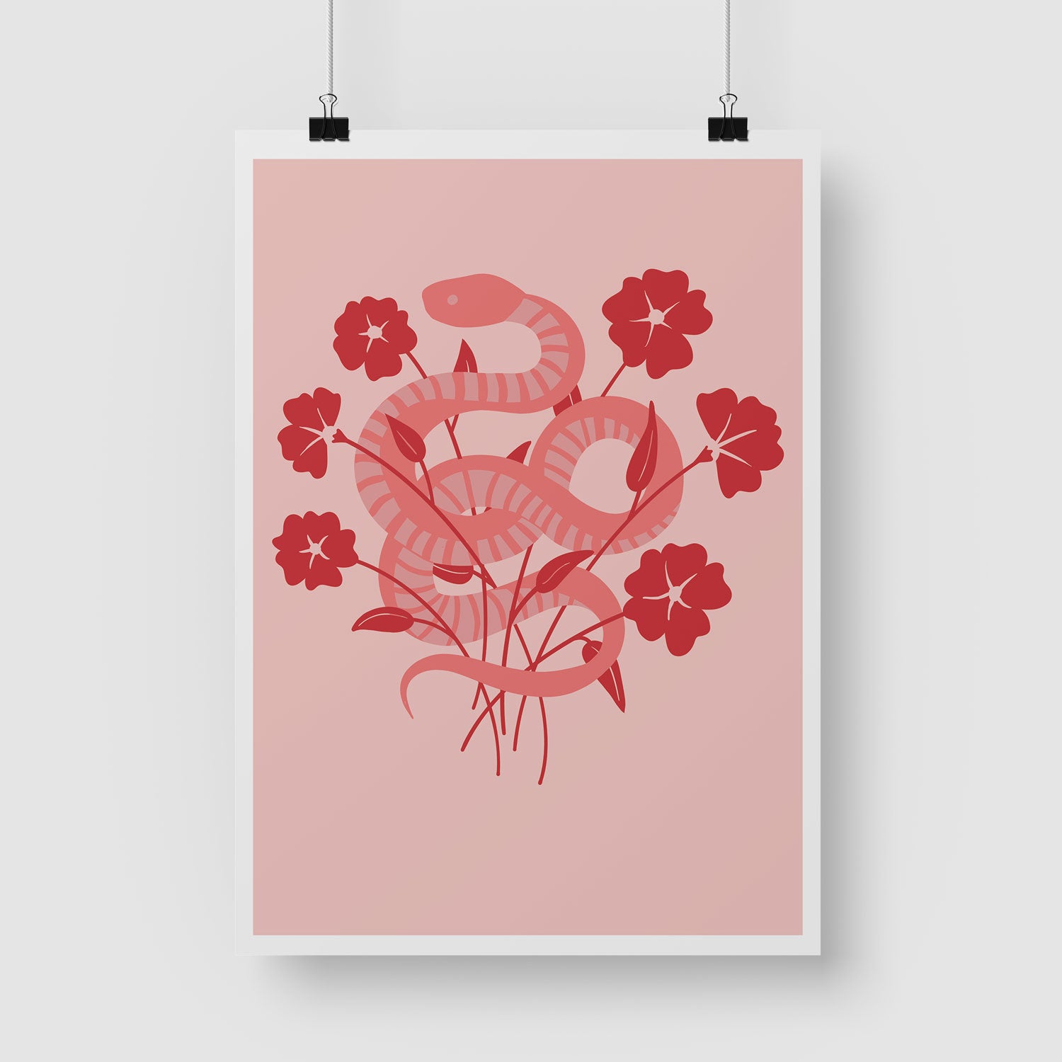 Pink Snakes Art Print